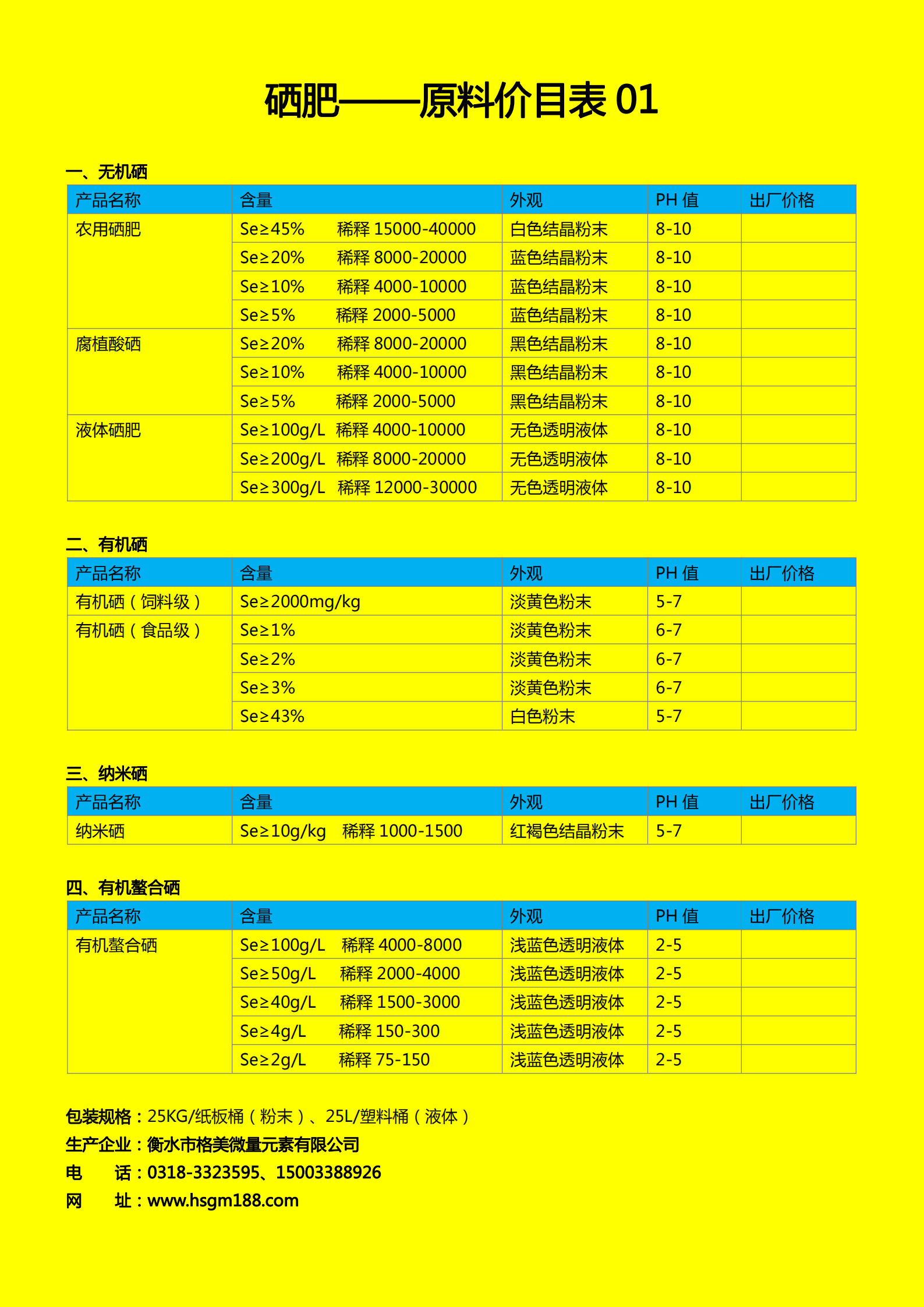 硒肥系列（1）